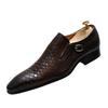 Fashion Men's Luxury Italian Leather Oxford Shoes Plaid Print Lace-Up Formal Black/Brown Office Wedding Fashionable New Arrival