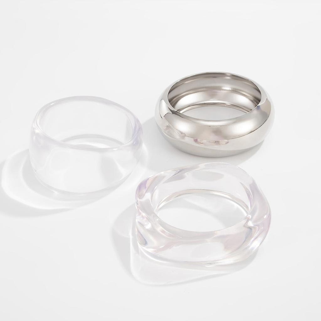 Fashion Style Transparent Acrylic Wide Version Bracelet, Irregular Curved Glossy Bracelet With A Sense Of Design