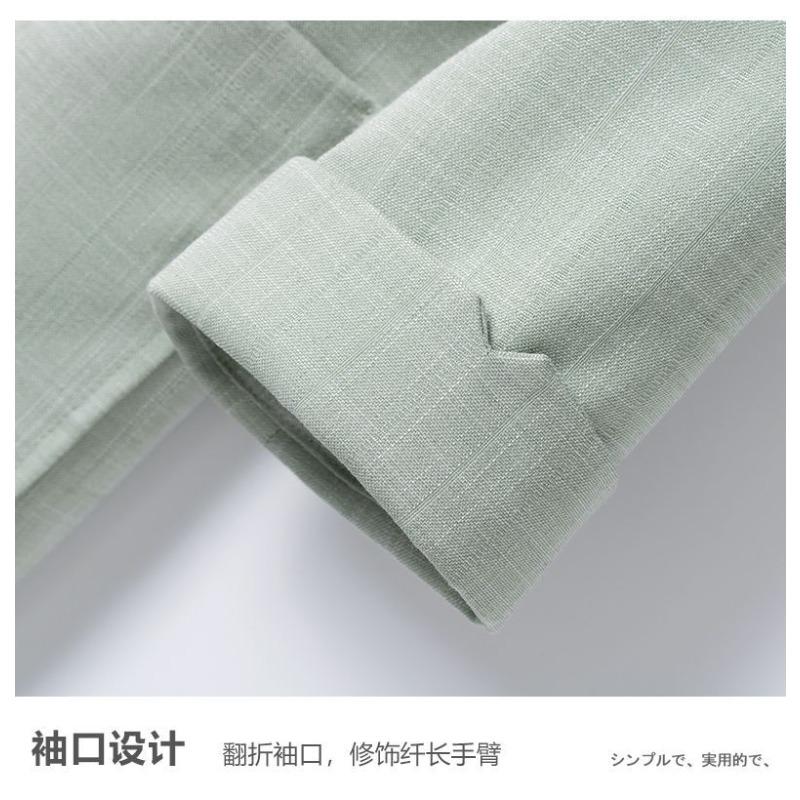 Light Green Linen Suit Short Jacket for Women Thin Korean Style Small High-end Casual Suit Temperament Top