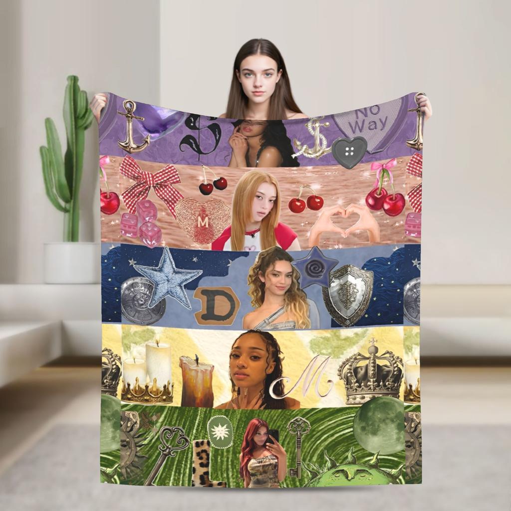 Katseye Members Kpop Fleece Blankets Gnarly Creative Throw Blanket for  Sofa Bedding Lounge 125*100cm Quilt