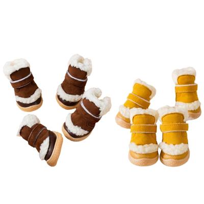 4 piezas Zapatos para Perro Mascota a Prueba de Viento Botines Casuales para Caminar Calzado Duradero para Perros Pequeños Perros de Exterior Botines Protectores