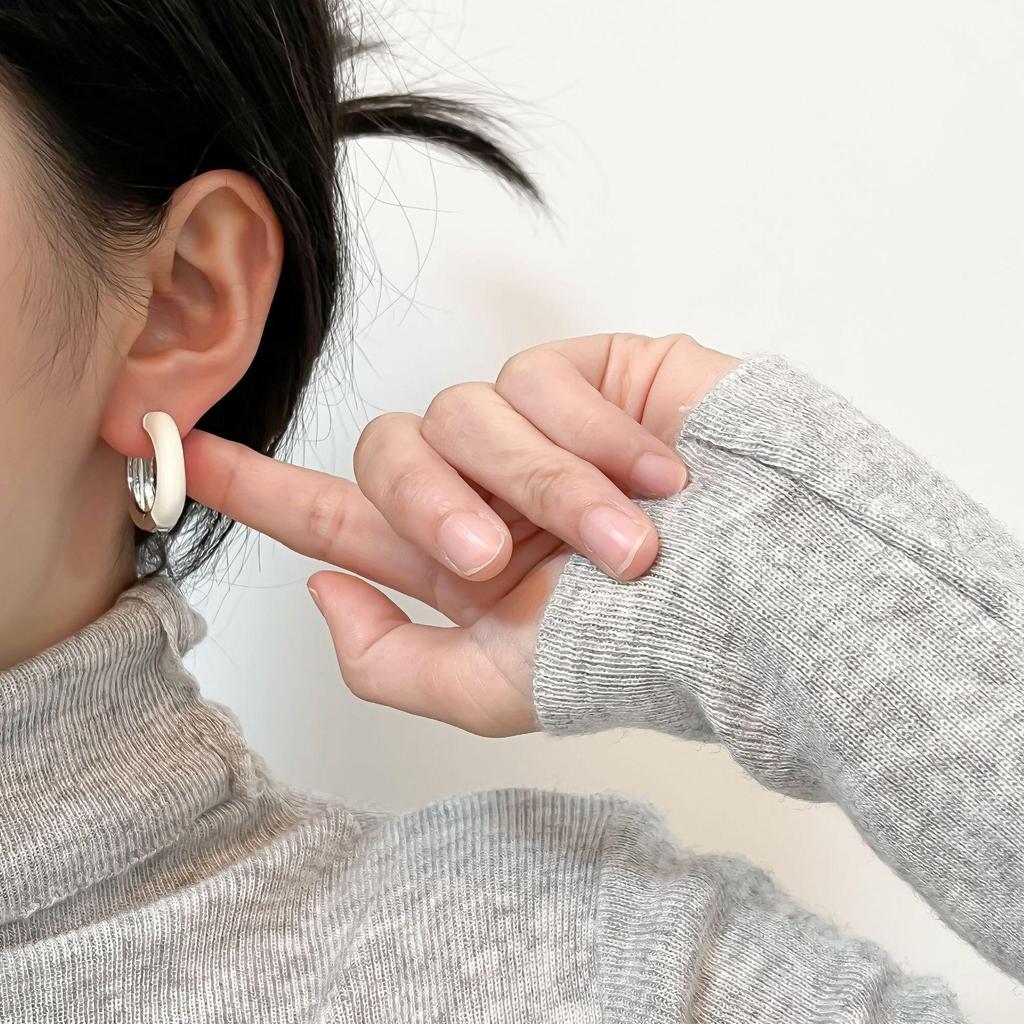 Maillard Minimalistische Weinrote Emaille Quadratische Creolen - Nischendesign & Vielseitiger Schmuck für Damen