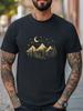 Moon Mountains Nature Graphic Unisex T-Shirt Women Men Trendy Tee Casual T-shirt Unisex T-Shirt