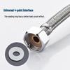 304 Stainless Steel Double-Ended High-Pressure Braided Metal Water Inlet Hose - Explosion-Proof Design