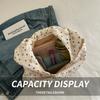 Corduroy Shoulder Bag Women Large Bow Tote Vintage Autumn Winter Underarm Purse Casual Handbag Girls Shopping Bags
