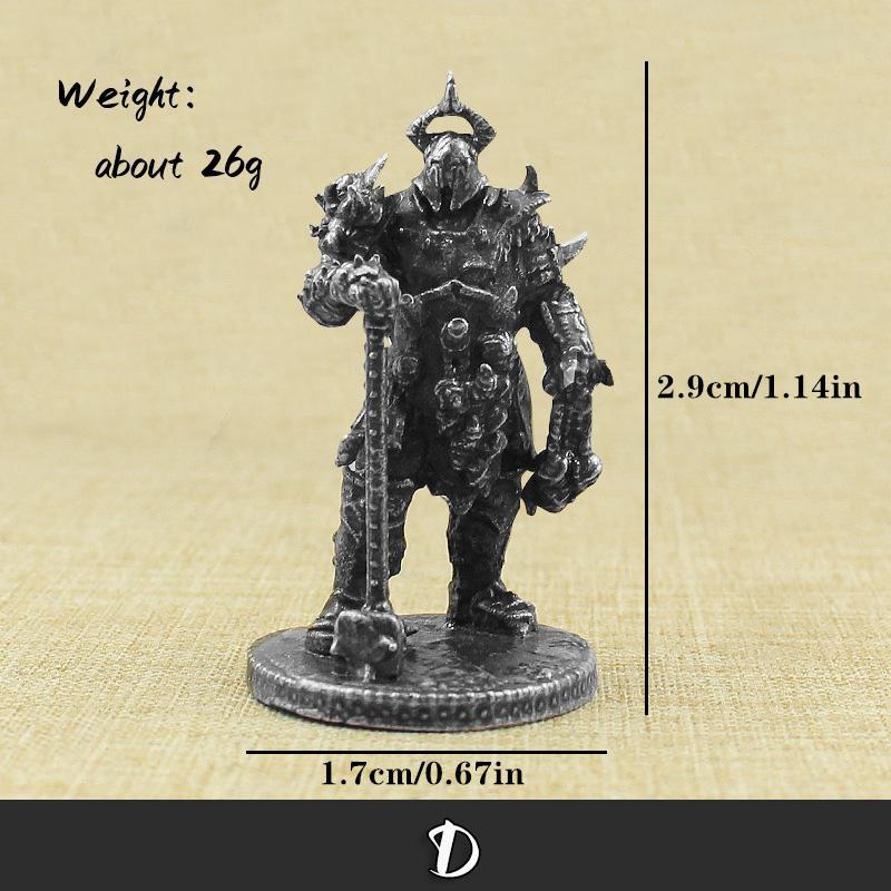 White Brass Mythological Gladiator Soldiers Figurines Miniatures Vintage Metal Soldiers Model Statue Desktop Ornament Gift.