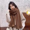 New Soft Waxy Versatile Korean Version Knitted Wool Solid Color Scarf Female Autumn and Winter Students Thickened Couple Scarf