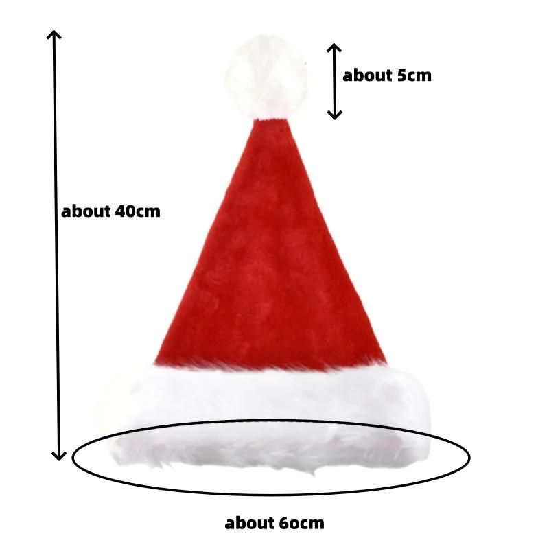 Santa Claus Long Curly Beard Adult Beard White Fake Beard and Santa Hat New Year Party Christmas Decoration Cosplay Prop Set