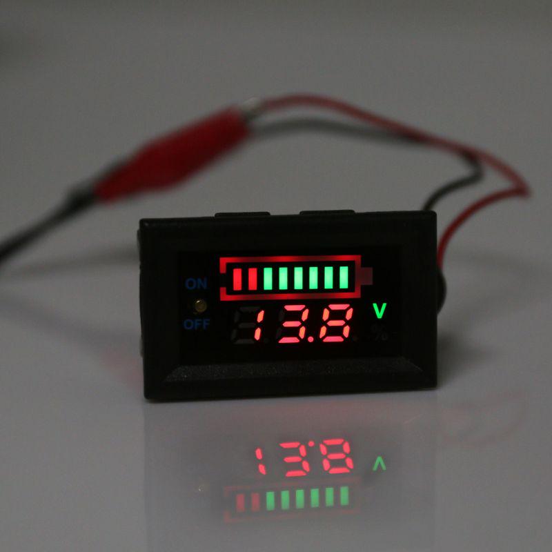 12V Dual USB Voltmeter with Car Acid Battery CapacityIndicator Meter