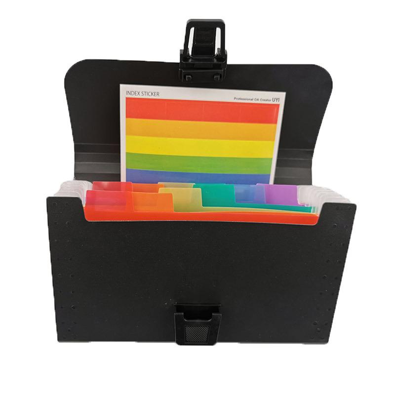 Waterproof 13-Grid A4 Accordion Document Storage Bag - Large Capacity, Black & Color Options