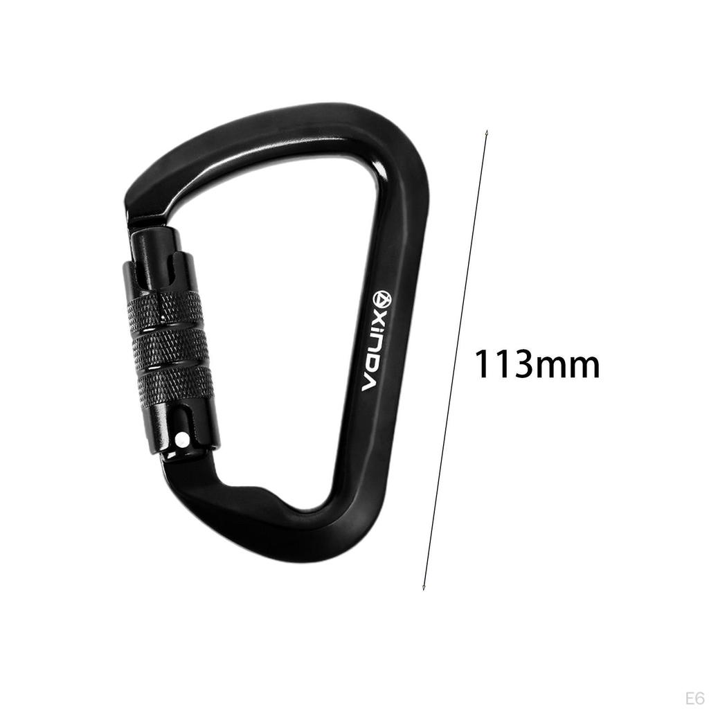 30kN Carabiner Clip, D Shaped Aluminum Alloy Sturdy, Carabiners Hook for Rappelling Backpacking