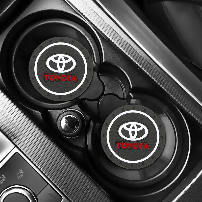 1/2PCS Car Coasters Water Cup Slots Non-Slip Mat Waterproof Cup Pad For Toyota Corolla Camry Hilux Rav4 Car Accessories