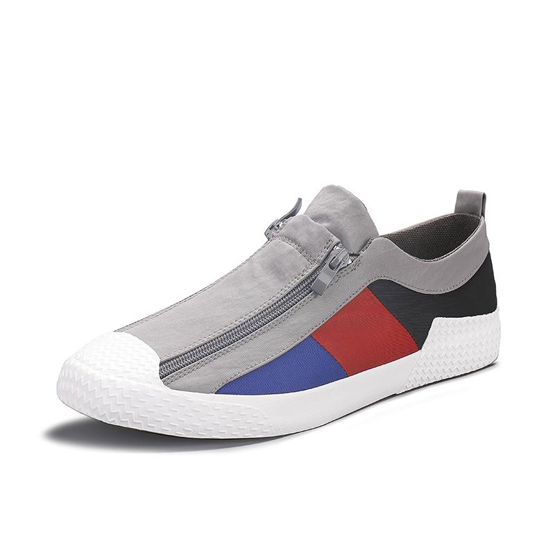 Neueste Holfredterse 4 Farbe Männer Casual Flache Segeltuchschuhe Atmungsaktive Slip-On Bequeme Zip Leichte Schuhe Frühling Herbst 20226