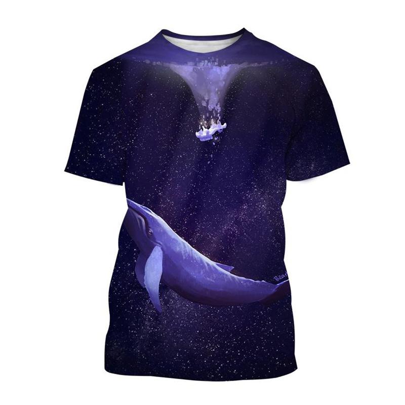 Summer Sea Fish Whale 3d Printed T-shirt Street Men's Fashion Harajuku Casual O-neck T-shirt T-shirt Top Clothing