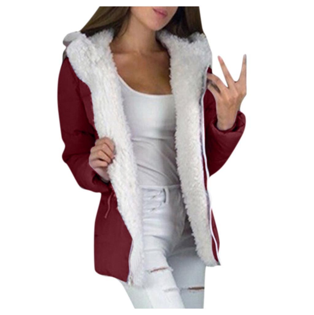 Fashion Winter Thicken Coats Fashion Women Long Sleeve Warm Jacket Outerwear Zipper Coat
