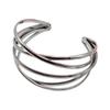 Fashionable Hollow Bangles Irregular Cuff Geometric Bracelets Metal Texture Wrist Jewelry for Parties and Daily Wear