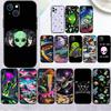 MH140 Space Alien UFO Phone Shell Case for iPhone 7 8 11 12 13 14 15 16 17 16E XS Pro Max XR X SE Air