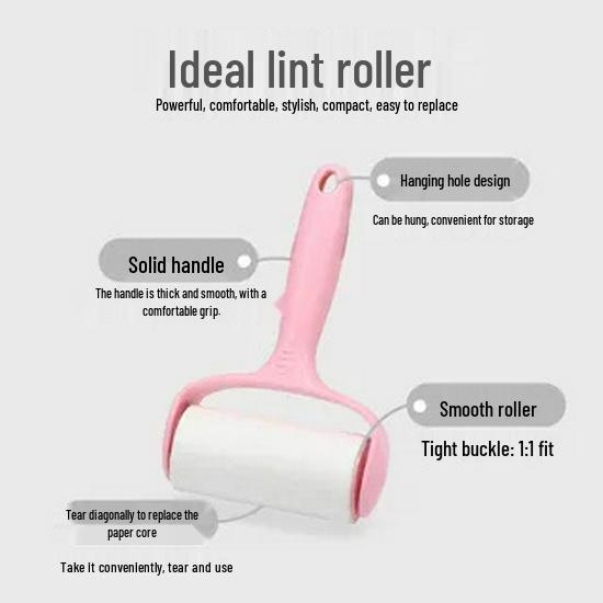 Roller Lint Remover: Tearable Rolling Brush with Sticky Replacement Paper for Clothes and Pet Hair