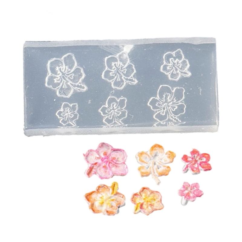 Flower Molds Nail Art Silicone Molds Stencils Manicure Template Plumeria Flower Nail Art Decorations Nail Carving Mould