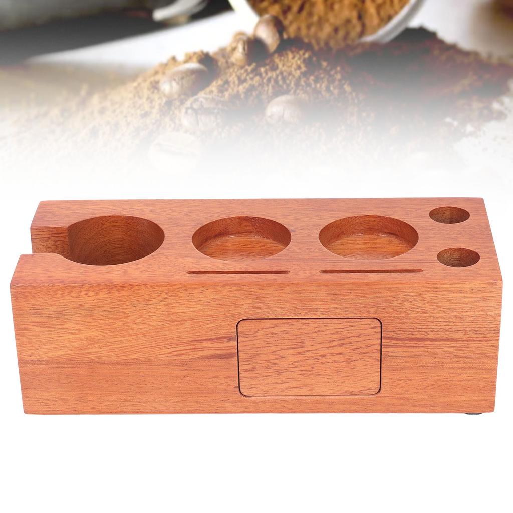 8 in 1 Wooden Coffee Tamper Station 51 To 54mm Height Adjustable Organizer Station 7 Compartments 1