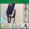 For Iphone 16 Plus Wrist Strap Solid Color Crossbody Accessories Phone Case