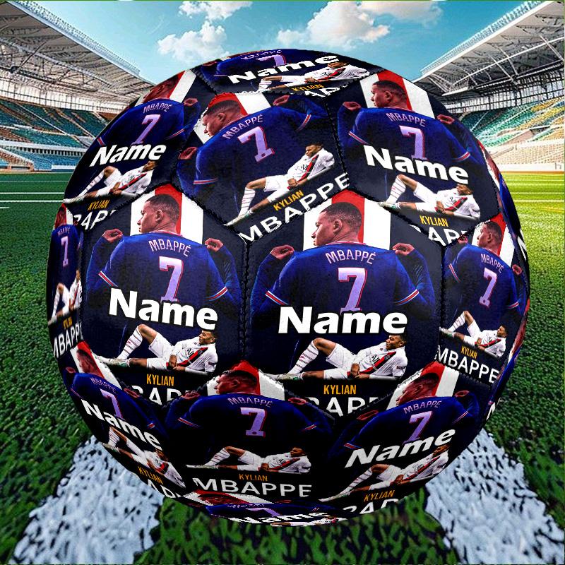 Custom Name Personalized Kylian Mbappe Print Size 5 Soccer Ball Training & Match Football, for Team, Kicking, Gift for Football
