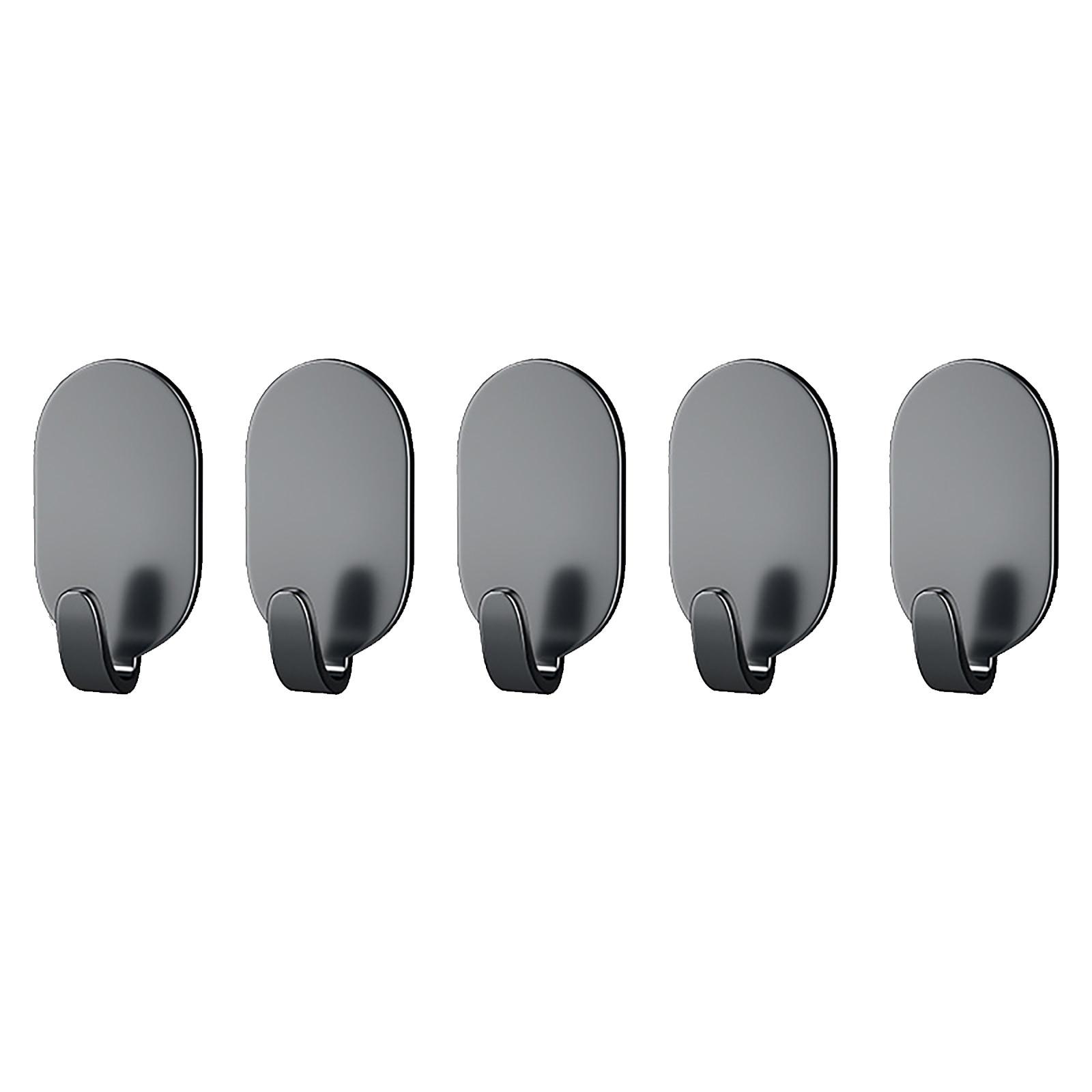 

5 шт. Крючок прочный клейкий без перфорации для кухни, ванной комнаты, дверь на стену позади не оставляющего следов липкого крючка с подшипником из нержавеющей стали One Size чёрный