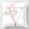 Ins Nordic Pillowcase Design Pink Letter Cushion Pillowcase Car Sofa Waist Design Home Furnishing
