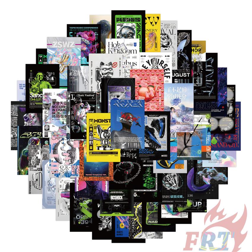 50Pcs/Set Acid Poster Art Series 01 Stickers Waterproof DIY Fashion Doodle Decals Stickers