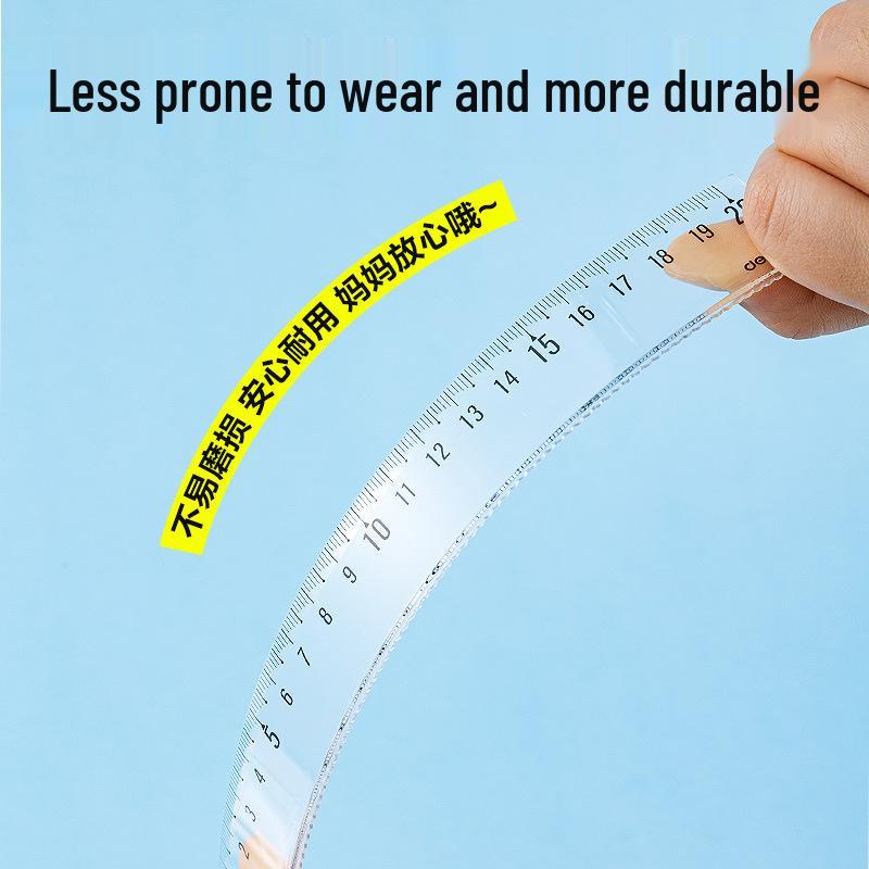 Deli 79530 Student Geometry Set: 4-Piece Transparent Rulers & Protractor