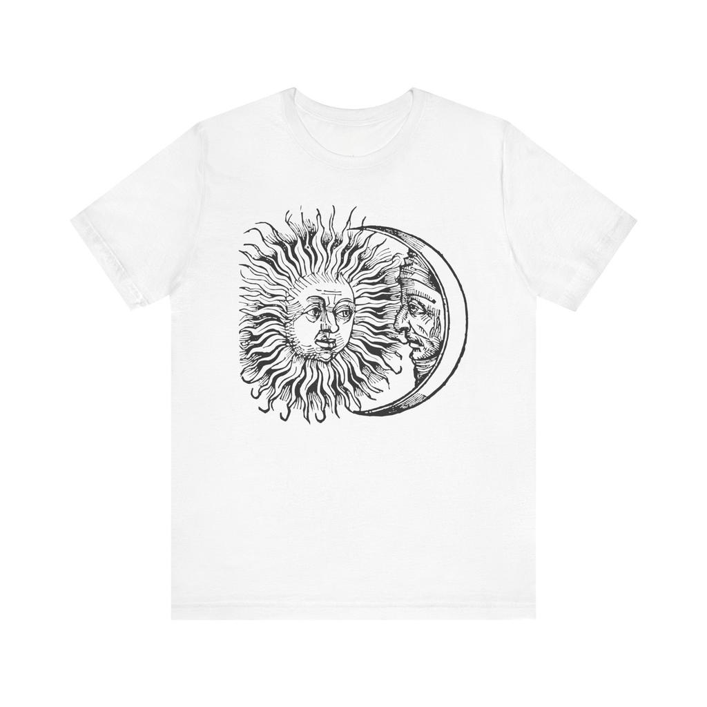 2025 Eclipse Vintage Art T-shirt Sun And Moon Occult Art Shirt Astrology Tshirt Lunar Horoscope Unisex Jersey Short Sleeve Tees
