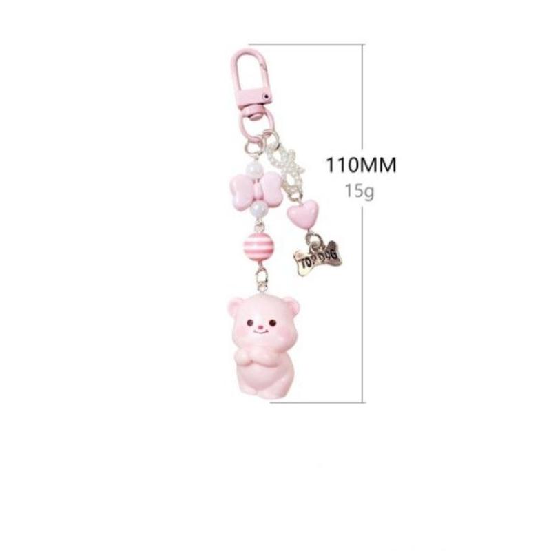 Cute Cartoon Little Dog Little Bear Keychain Kawaii Mini Animal Mobile Phone Pendant Bag Pendant Charms Backpack Decoration Gift