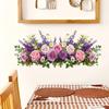 Waterproof Removable Floral Wall Stickers No Residue Adhesive Decals for Sink Area Bathroom Wall Art Decoration