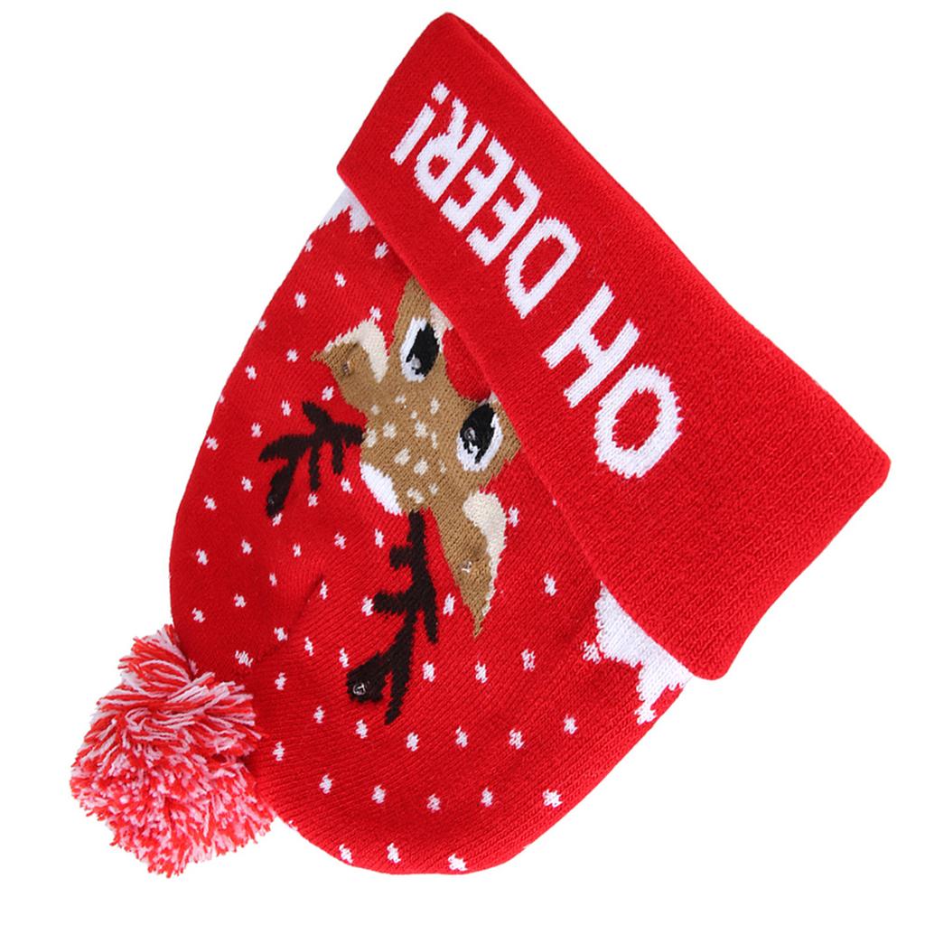 Stylish Luminous Light Up Christmas Hat Knitted Hat for Adult Children Christmas DecorationsType 3