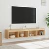TV Cabinets with LED Lights 2 Pcs Sonoma Oak 80 X 30 X 30 Cm
