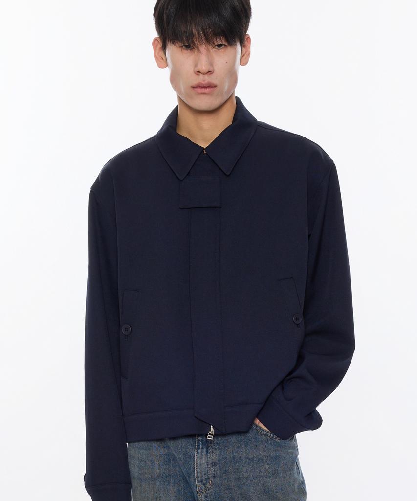 Piari Refined Wool Touch Short Blouson (Navy)
