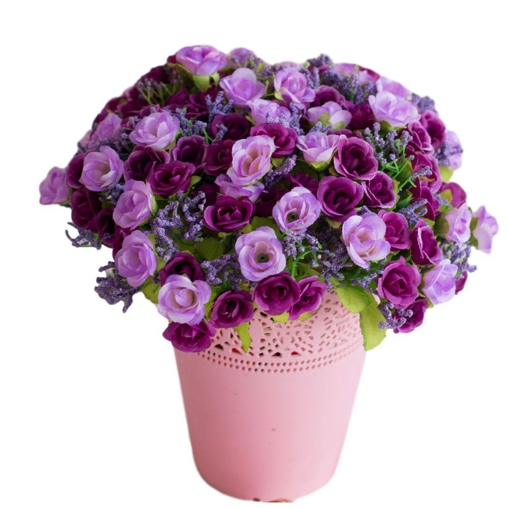 15 Head Real Happy Flower Mini 6 Colors Valentine's Day Flowers Photography Photo Gift Rose Flowers Decorative Home Decorative