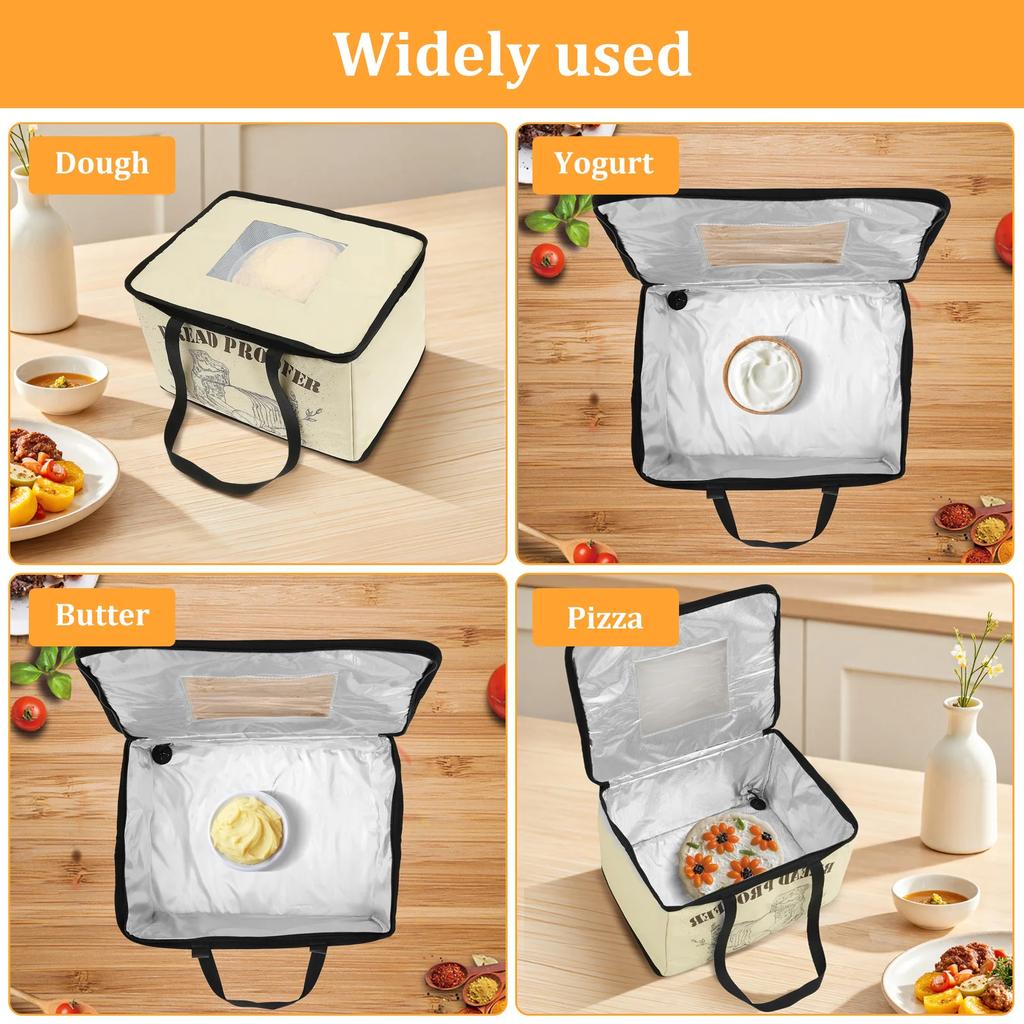 Degjäsningbox Stor Kapacitet Degjäsningbox med Tidskontroll Vikbar Brödjäsningsbox för Pizza Yoghurt Smör