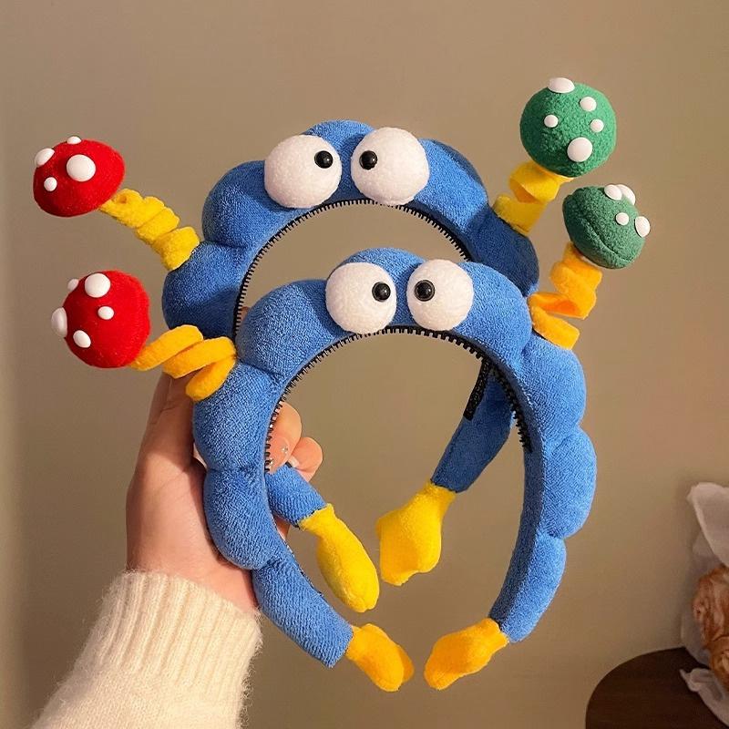 Cute Plush Hairband Twisty Stick Hair Band For Face Washing, Whimsical Non-Slip Teeth Design Hair Clip