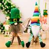 Adorable Saint Patrick's Day Plush Doll With Green Leaf And Rainbow Design For Festive Decor
