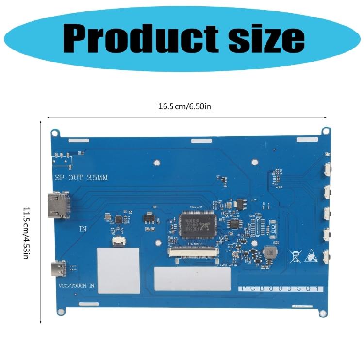 Industrial 800X480/1024X600 50Pin TTL Driver Board LCD HDTV Input Car Monitoring Touchable Control Screen Panel For 4B 3B+