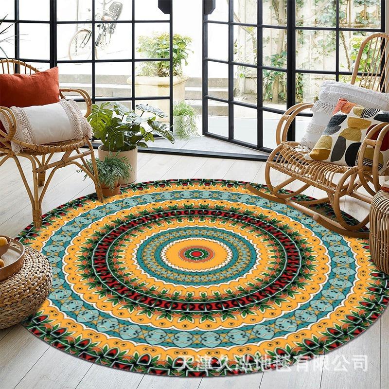 Wohnzimmer Runder Teppich Böhmischer Ethno-Stil Schlafzimmer Balkon Hängekorb Teppich