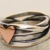 Vintage Silver Color Rings for Women Trendy Inlaid with Heart Round Personalized Creativity Party Rings Jewelry