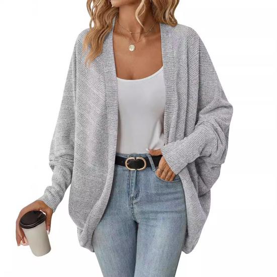 Women Batwing Sleeve Sweater Cardigan Casual Oversized Open Front Knit