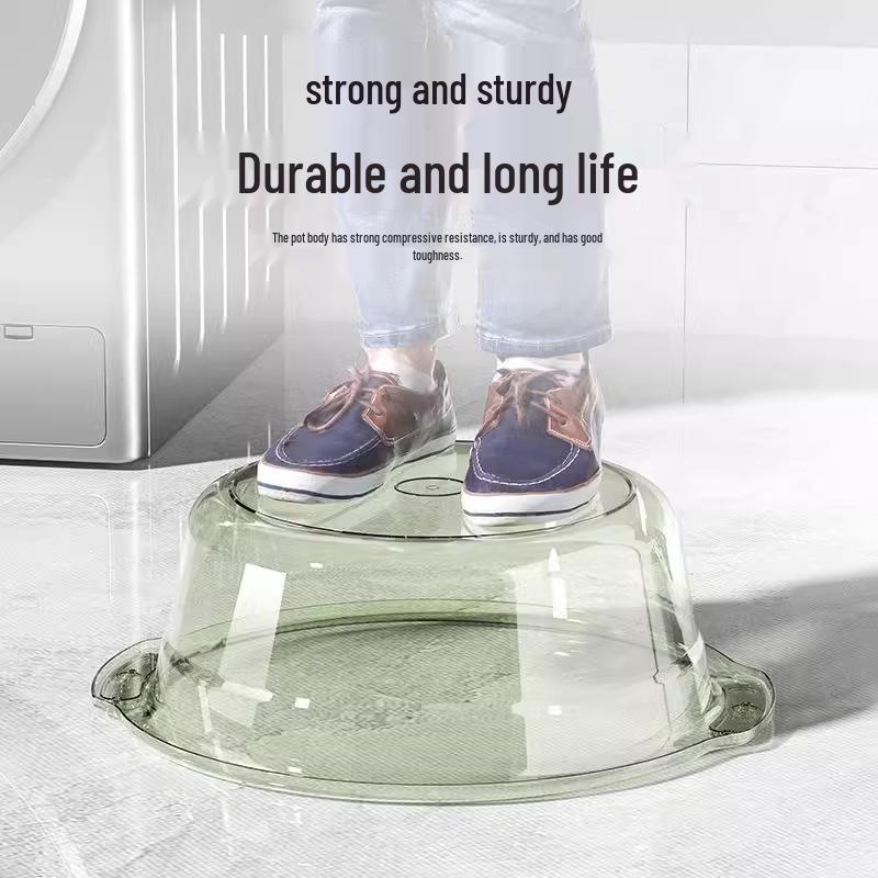 Extra-Thick Transparent Washbasin for Household, Dormitory, Laundry, and Kitchen Use
