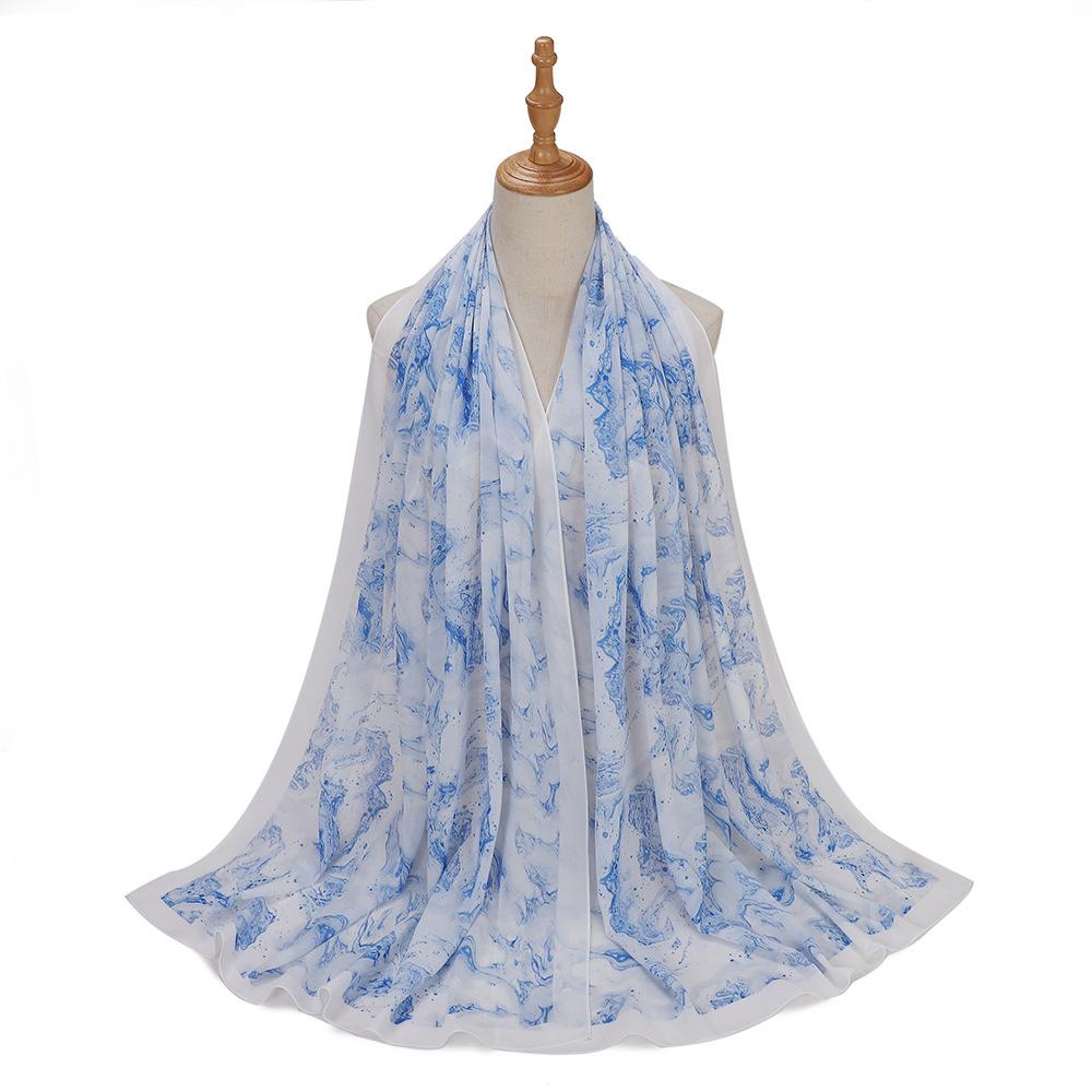New Designs Printed Hijab Chiffon Scarfs For Women Scarves Muslim Fashion Turbans Malaysian Muslim Hijabs Wraps Ramadan Turban