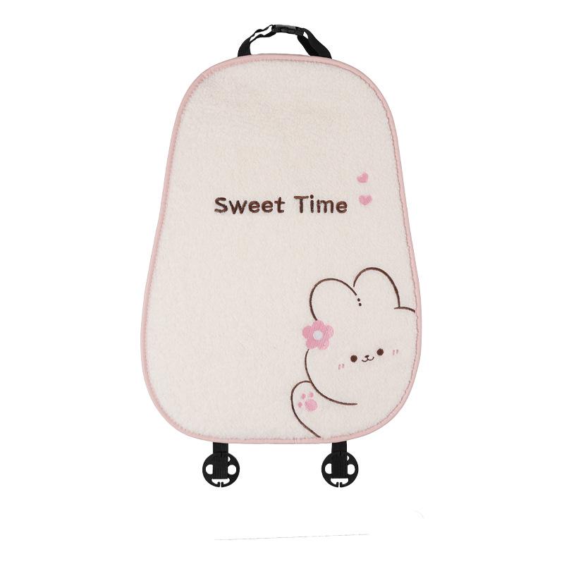 Plush Winter Car Headrest & Lumbar Support: Cute Cartoon Neck Pillow & Backrest Cushion