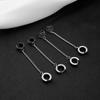 Orecchini a clip con catena a nappa in acciaio inossidabile color argento alla moda hip-hop per uomo donna piercing finto ear cuff gioielli per feste regali