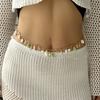 Colorful Painted Shells Belly Chain for Women Sexy Imitation Pearl Starfish Conch Fish Pendant Waist Chain Summer Bikini Jewelry