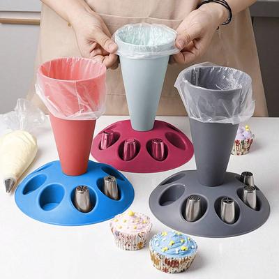 1 Set Spritzbeutelhalter, Spritzbeutelständer mit Düsenhalter, Kuchendekorationsset, Backzubehör für die Küche zu Hause